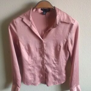 Chic Silk Button-Up Blouse Size XS